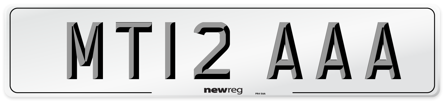 MT12 AAA Number Plate from New Reg